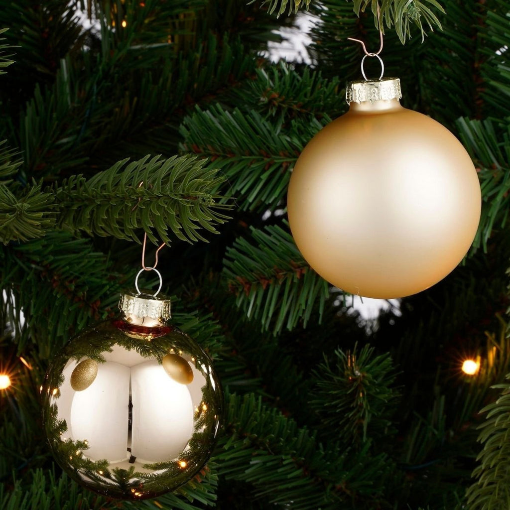 Glazen kerstballen Champagne – set van 26