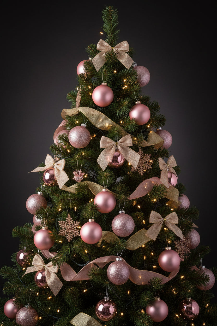 Glazen kerstballen Roze – set van 26 – Liore-Home