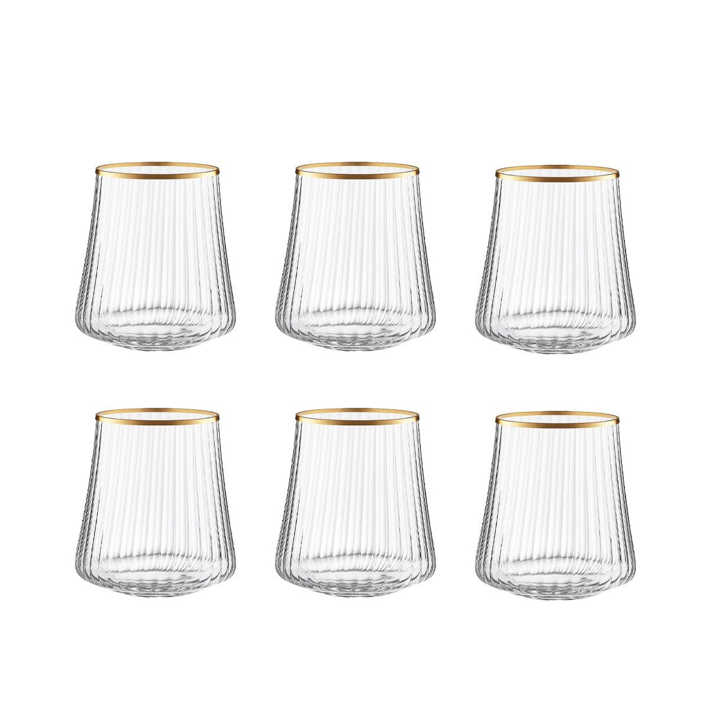 350 ml vergulde randglazen - veel 6