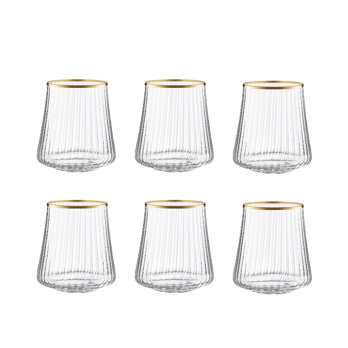 350 ml vergulde randglazen - veel 6