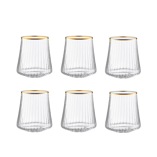 350 ml vergulde randglazen - veel 6