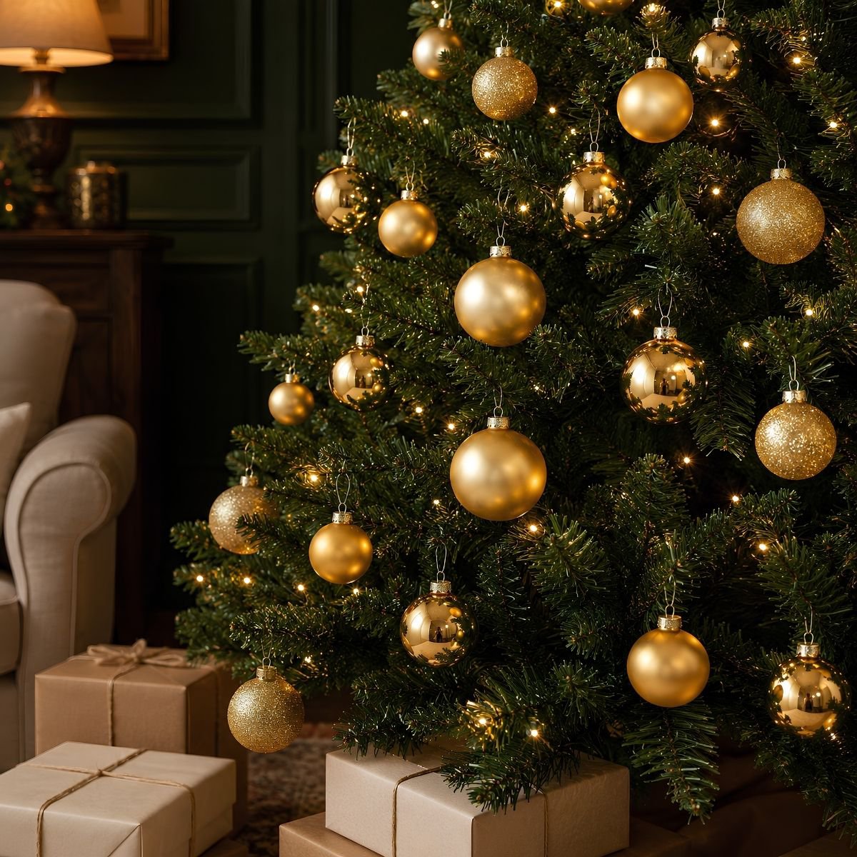 Glazen kerstballen Goud – set van 42