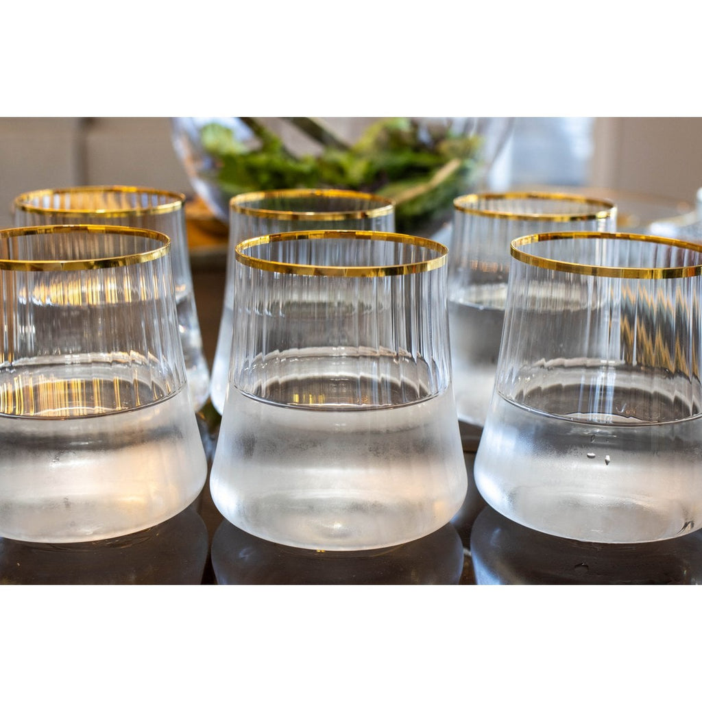 350 ml vergulde randglazen - veel 6