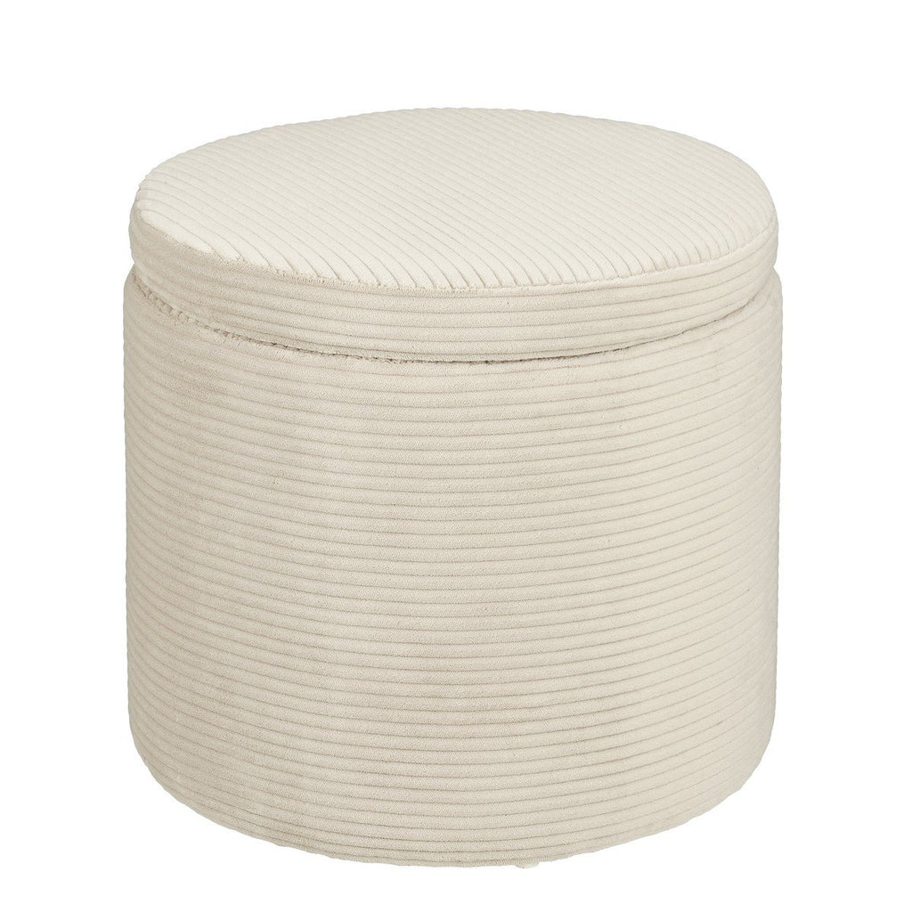 Opbergpoef Pouffe Gebroken wit – H40,5 × Ø42 cm