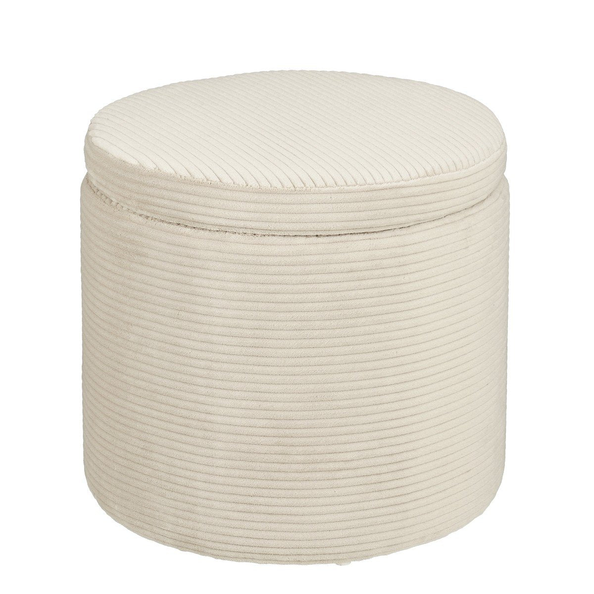 Opbergpoef Pouffe Gebroken wit – H40,5 × Ø42 cm