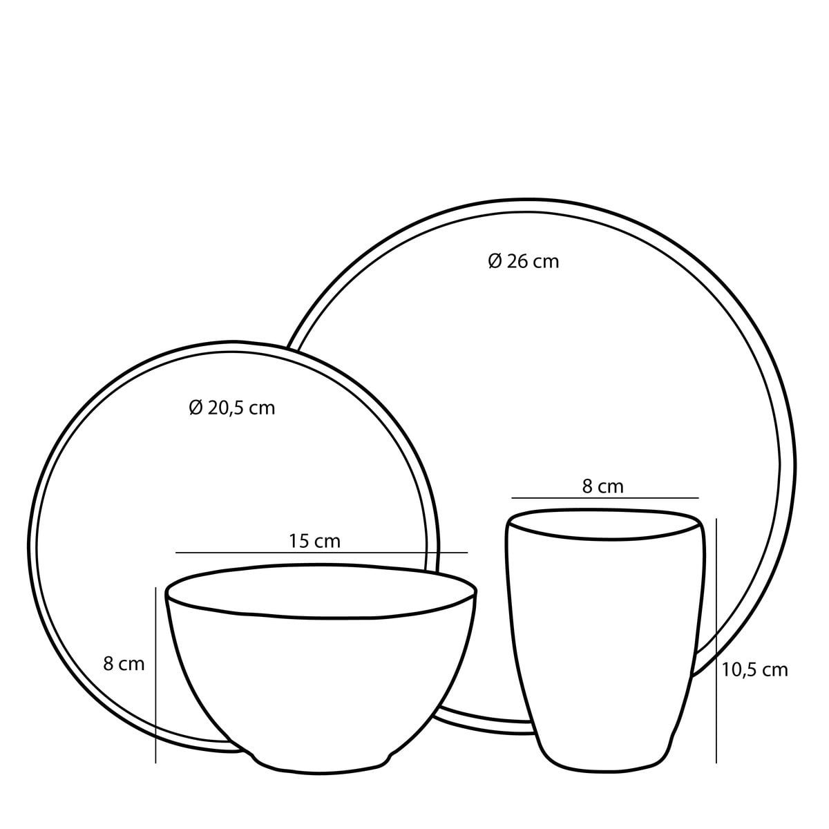 Serviesset Tabo Zwart