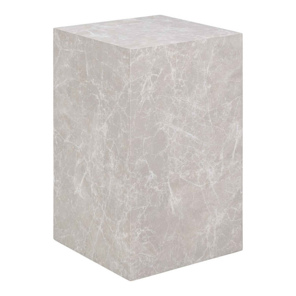 Prague bijzettafel in beige marmerlook, 30 × 30 × 50 cm