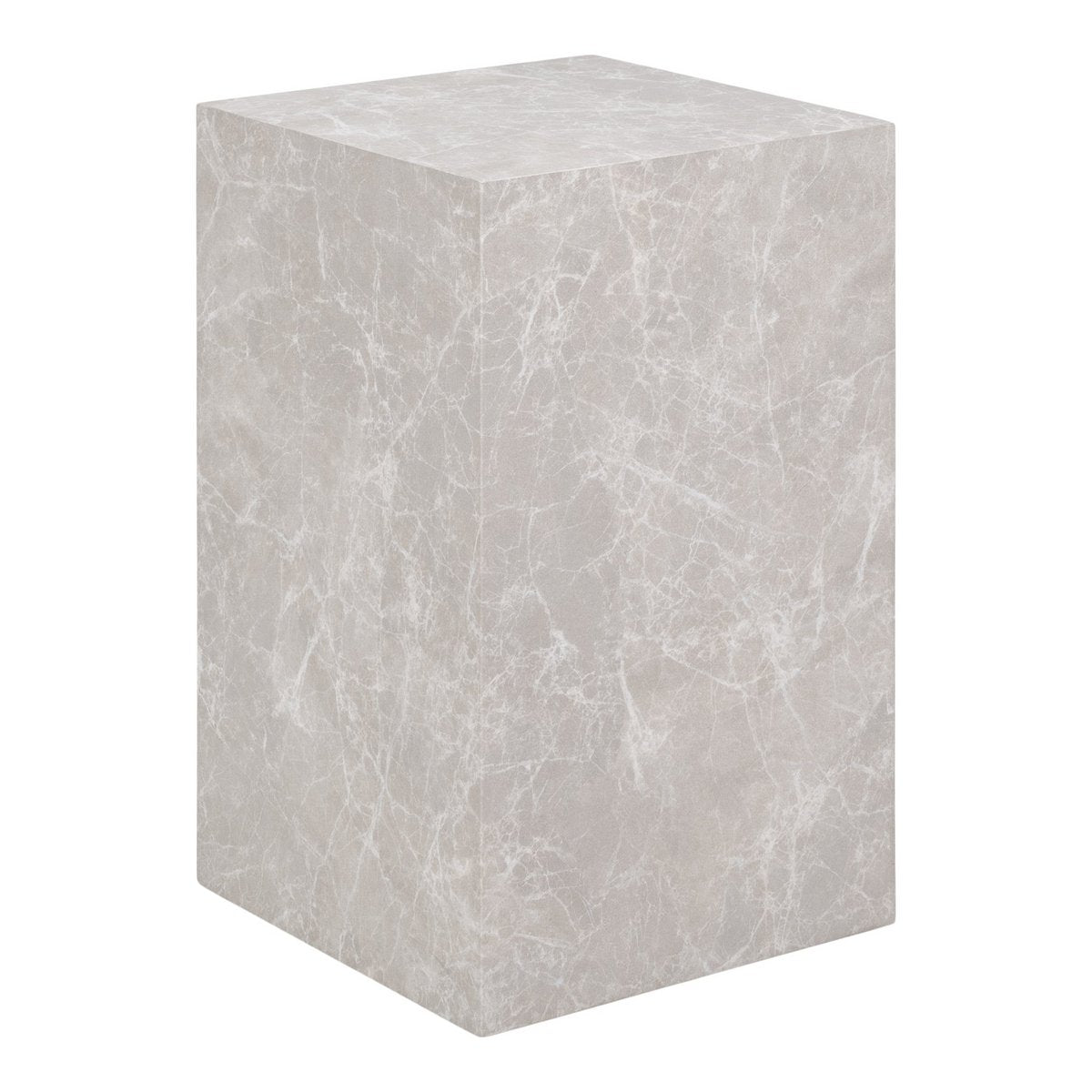 Prague bijzettafel in beige marmerlook, 30 × 30 × 50 cm