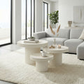 Bijzettafel Lux Gebroken wit – Rond (set van 3)