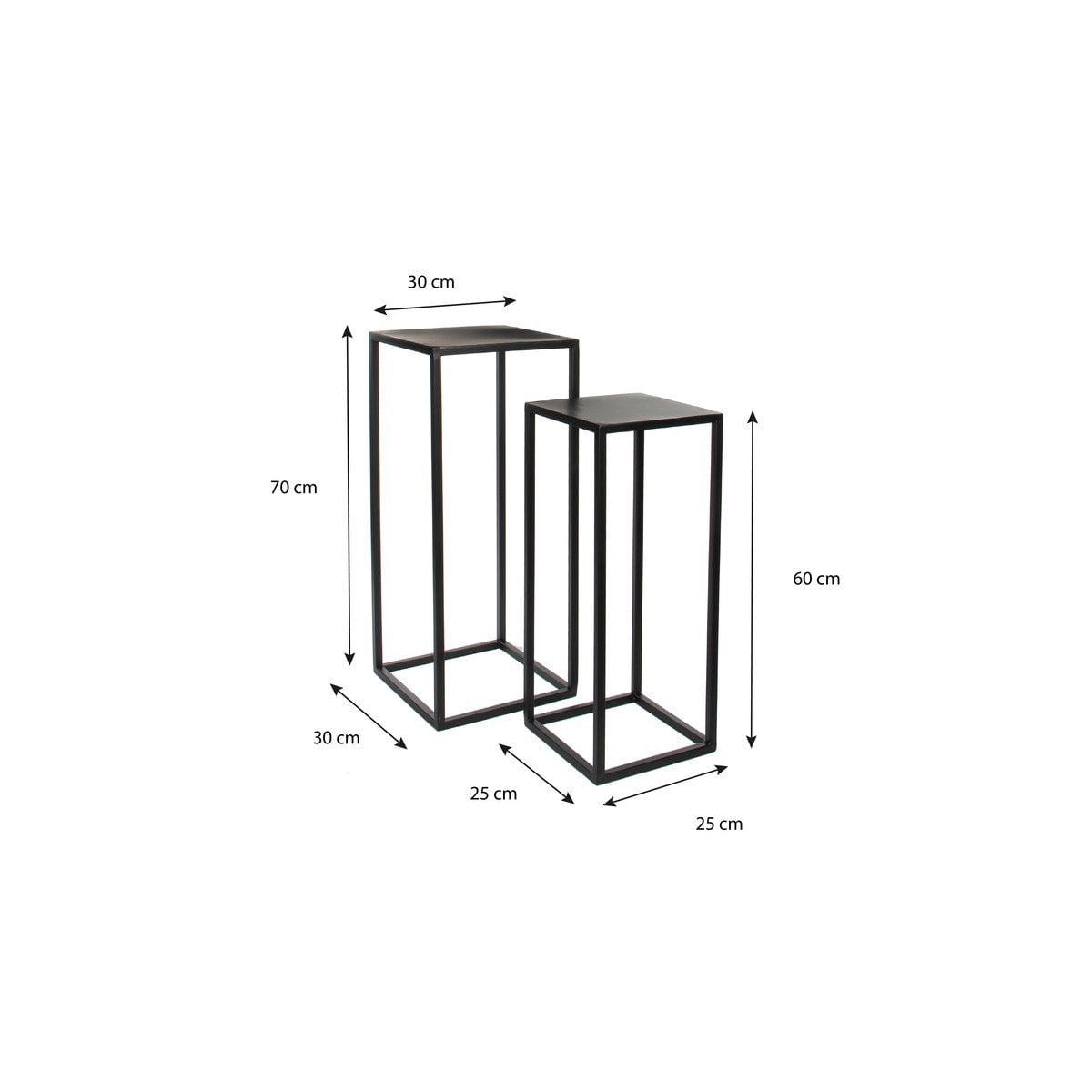Bijzettafel Goa Zwart – H60 cm