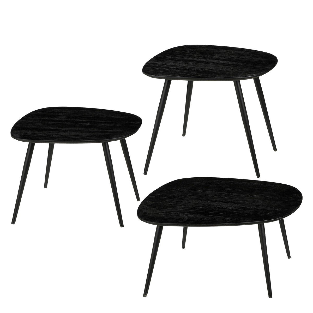 Bijzettafel Jailey Zwart – set van 3
