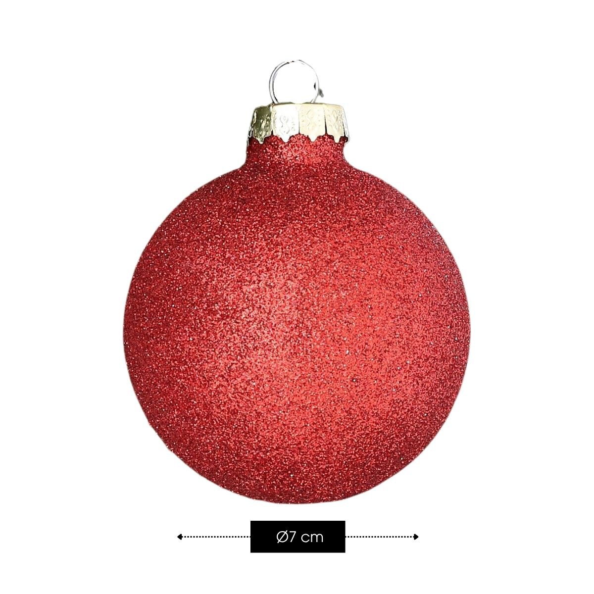 Glazen kerstballen Rood – set van 42