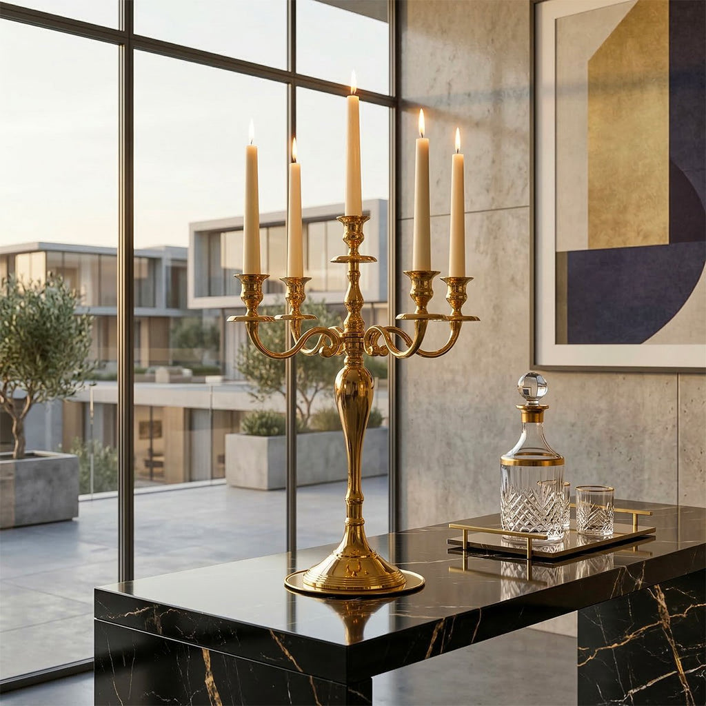 60 cm 5 Golden Light Candle Holder