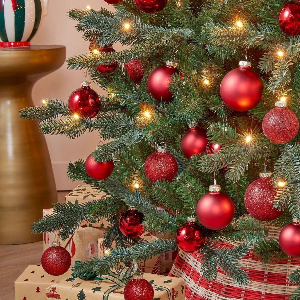 Glazen kerstballen Rood – set van 26