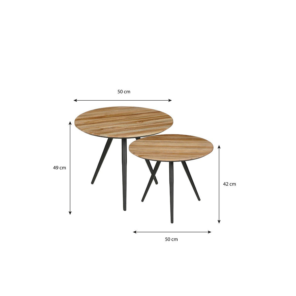 Bijzettafel Jailey Bruin – set van 2 – afbeelding 2 – Liore-Home