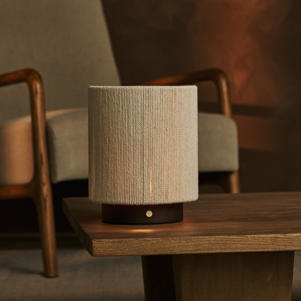 Tafellamp Ivo Donkerbruin – Oplaadbaar Hout
