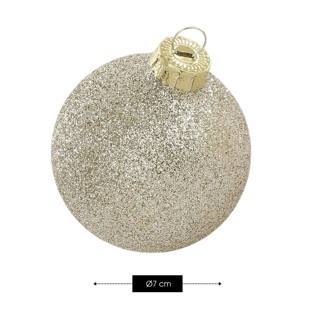 Glazen kerstballen Champagne – set van 26