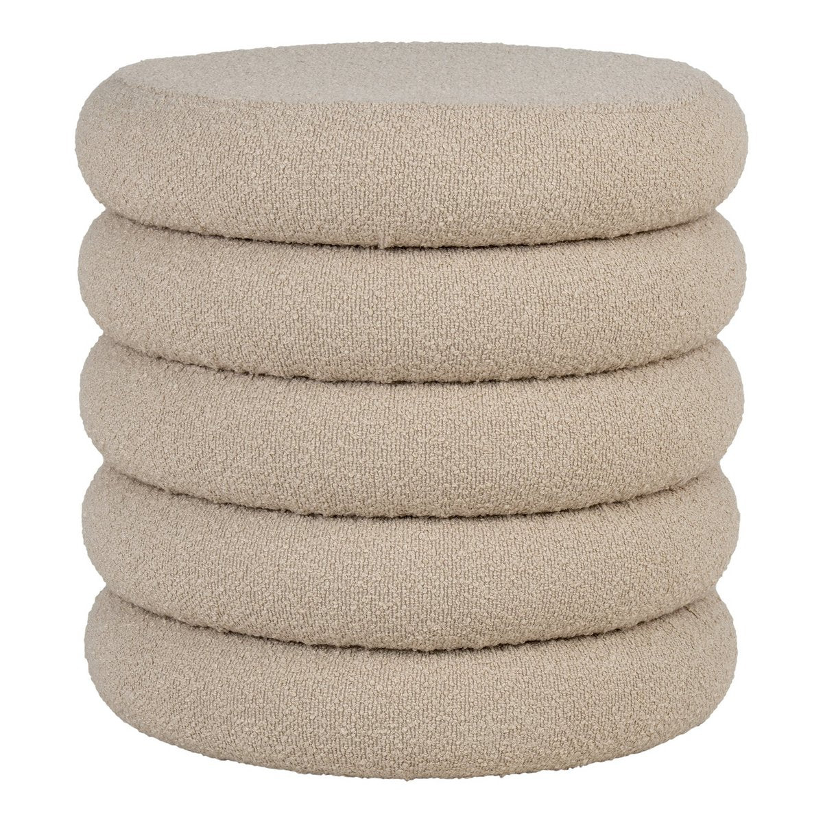 Brooklyn opbergpoef in beige bouclé, diameter 44 cm
