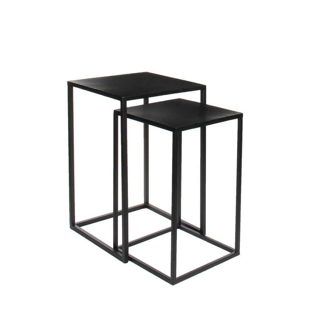 Bijzettafel Goa Zwart – L35 × B35 × H55 cm
