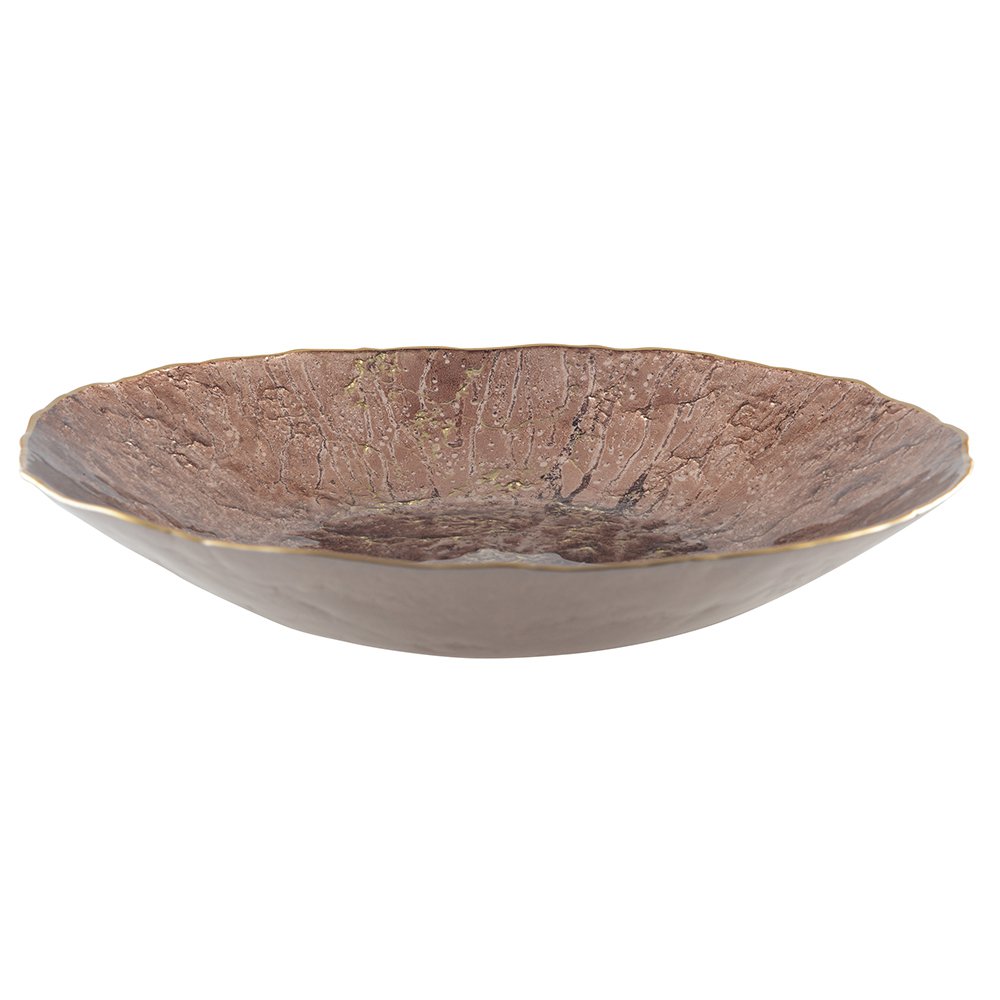 Bruin gesneden met gouden rand 40 cm