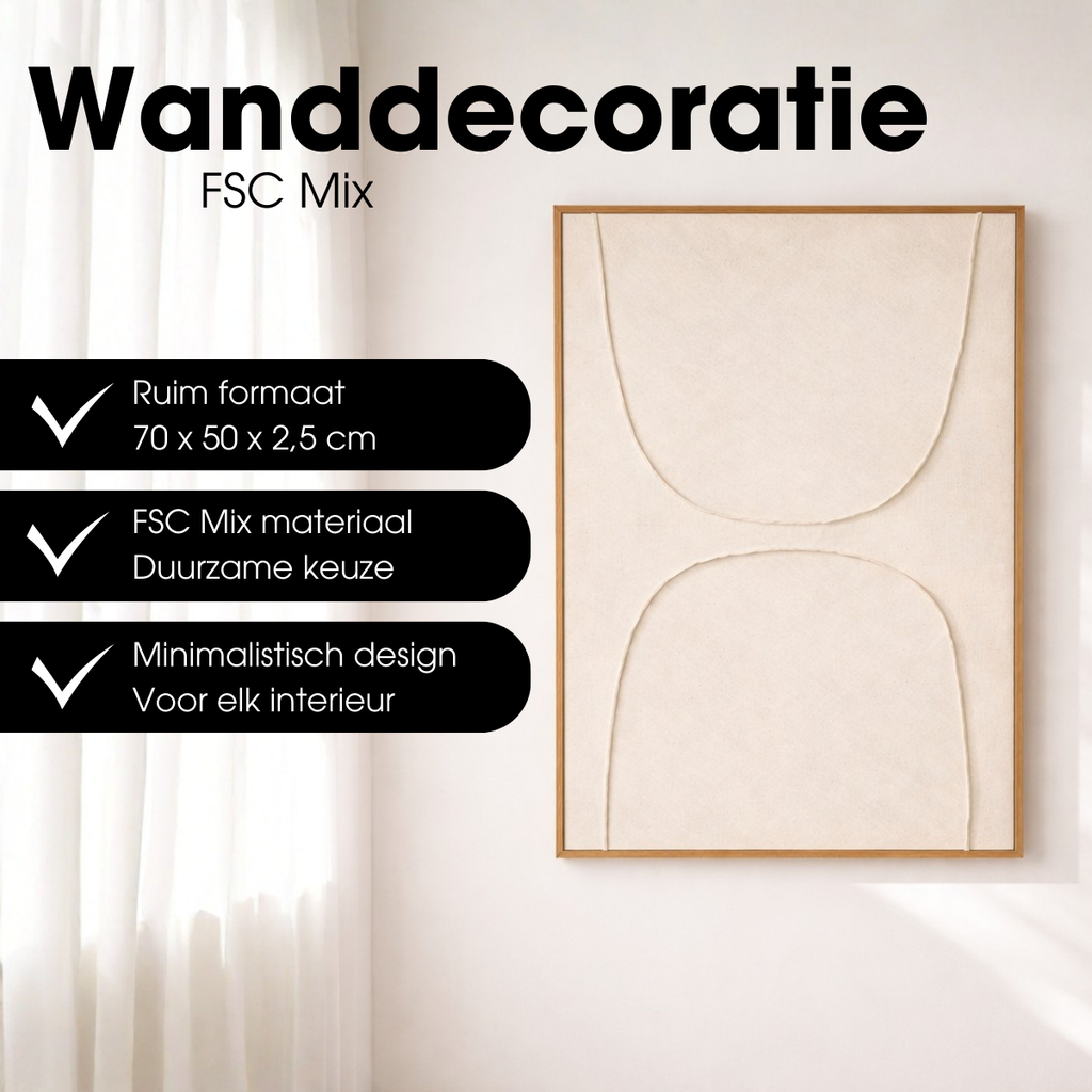 Wandpaneel Beige – 70 × 50 cm