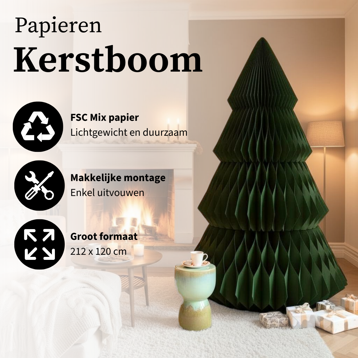 Decoratieve kerstboom Donkergroen