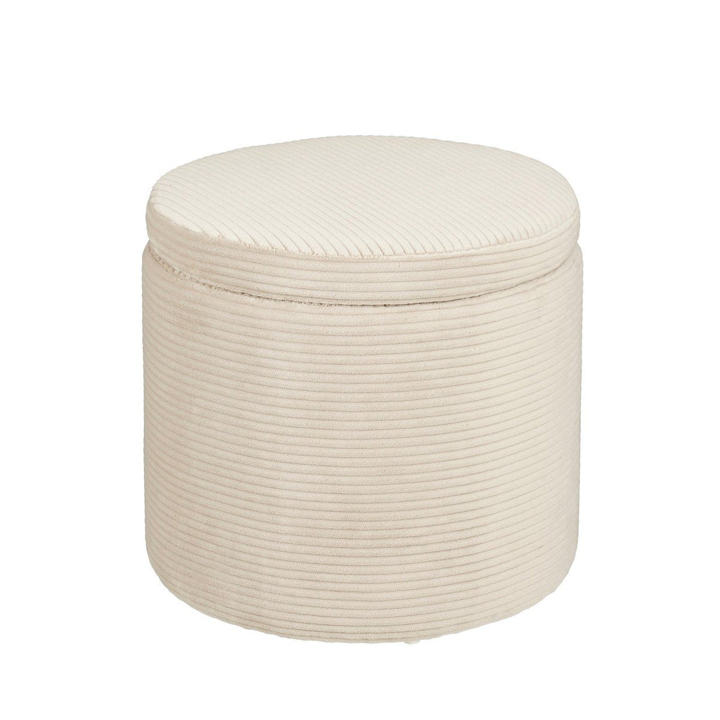 Opbergpoef Pouffe Gebroken wit – H40,5 × Ø42 cm