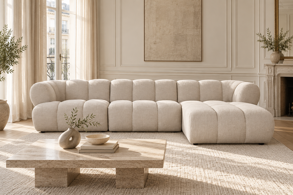 Bank New York 4-zits (Rechter Lounge) Beige