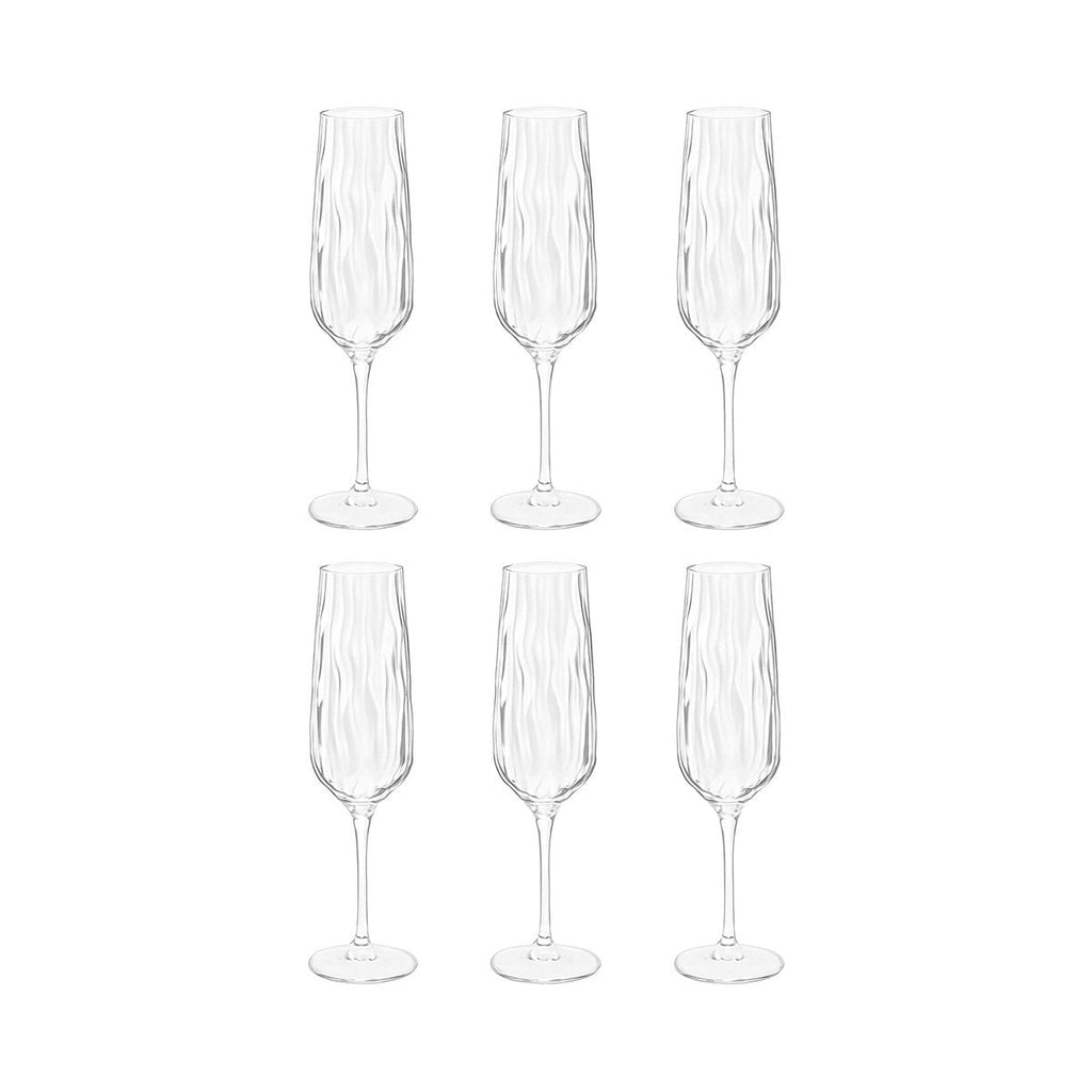 Vage champagne -fluiten - veel van 6