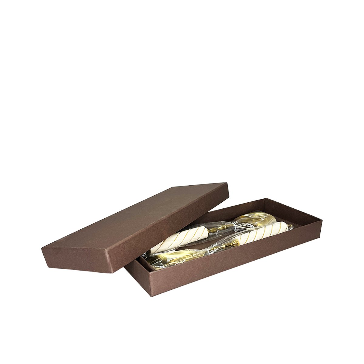 Wit en goud gedraaide saladecouverts