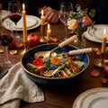 Wit en goud gedraaide saladecouverts