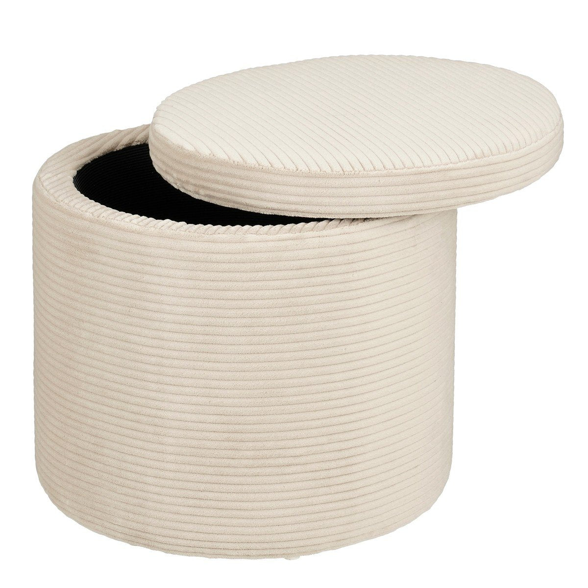 Opbergpoef Pouffe Gebroken wit – H40,5 × Ø42 cm