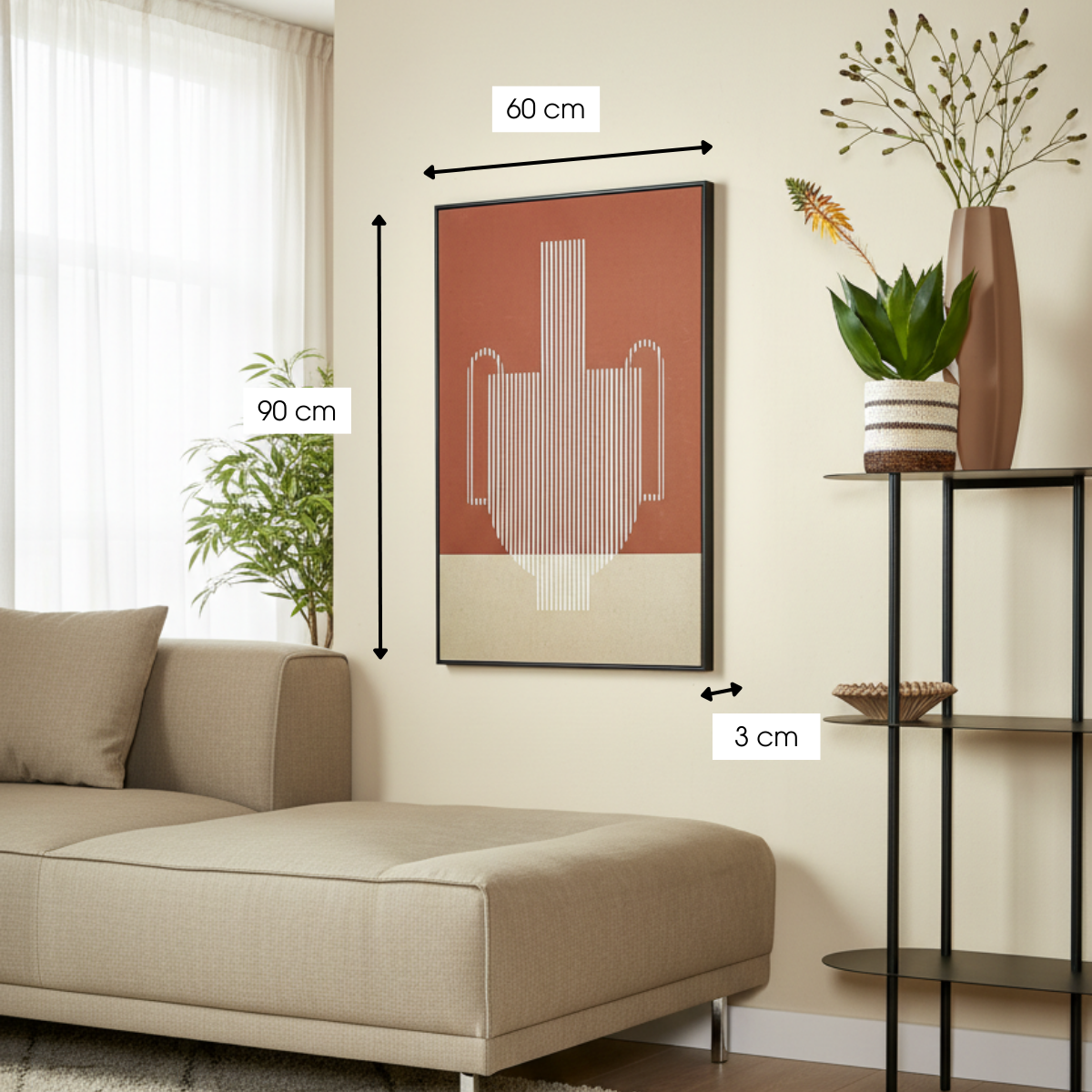 Wandpaneel Donkerbruin – 90 × 60 cm