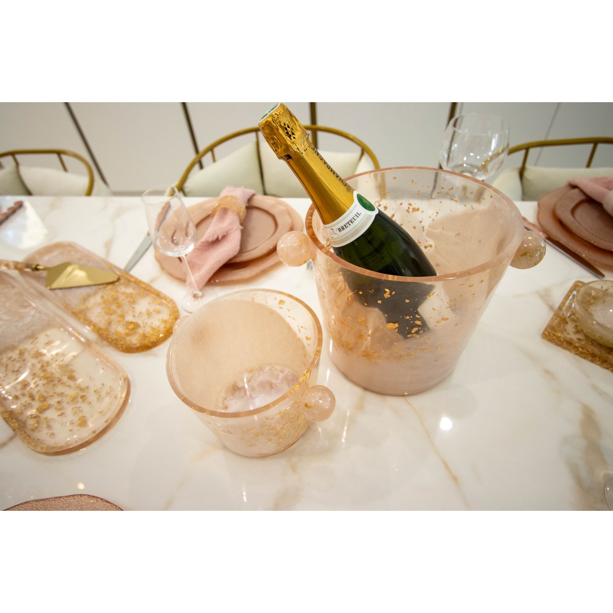 Champagne emmer emmer in hars 20x20x20cm
