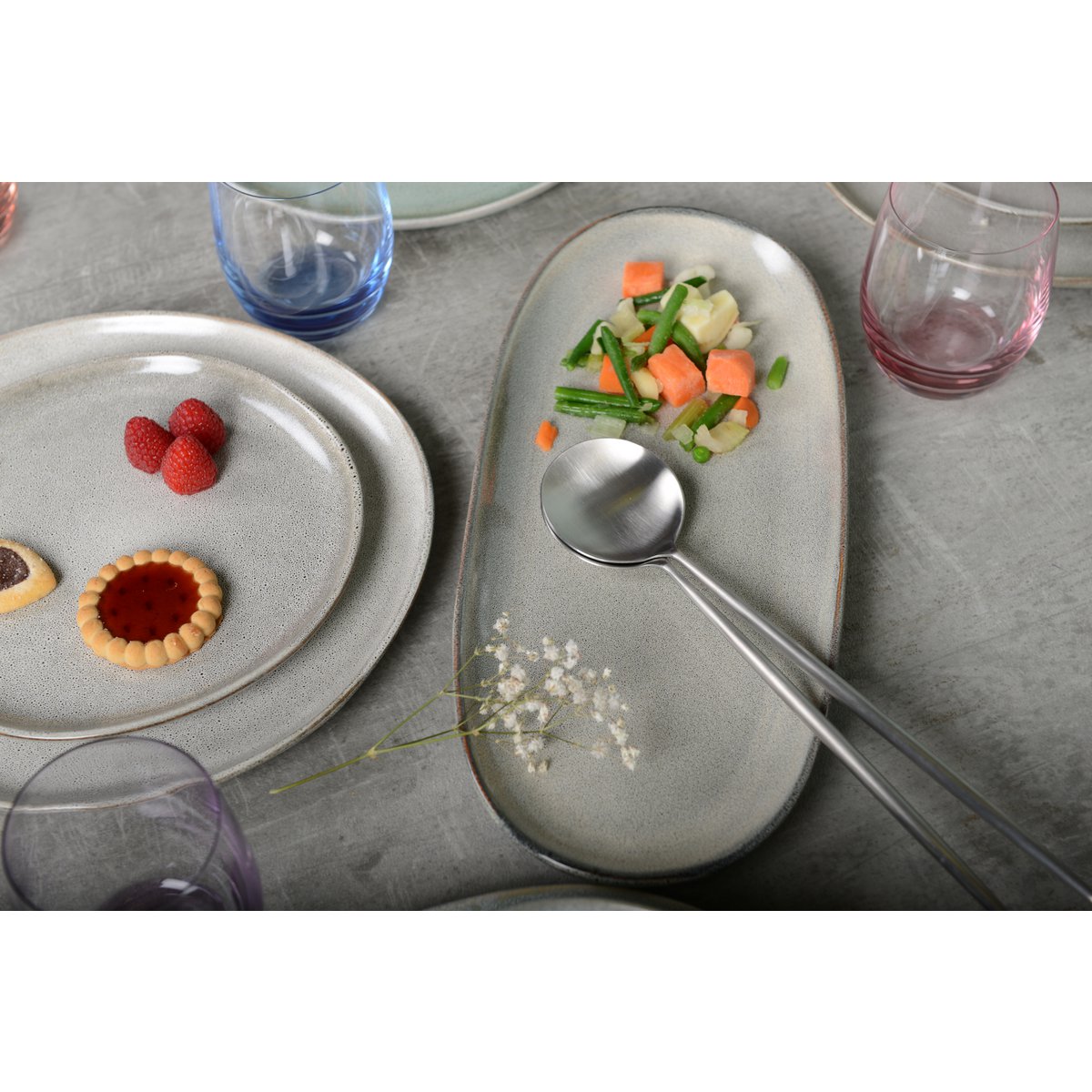 Mat zilveren salade bestek