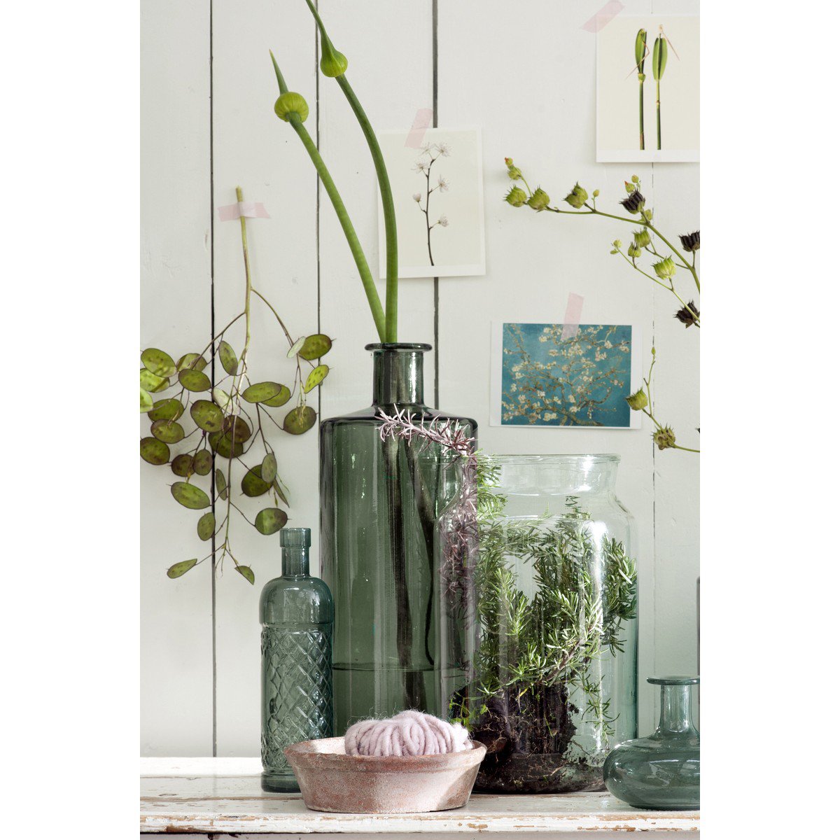 Decoratieve fles Guan Grijs