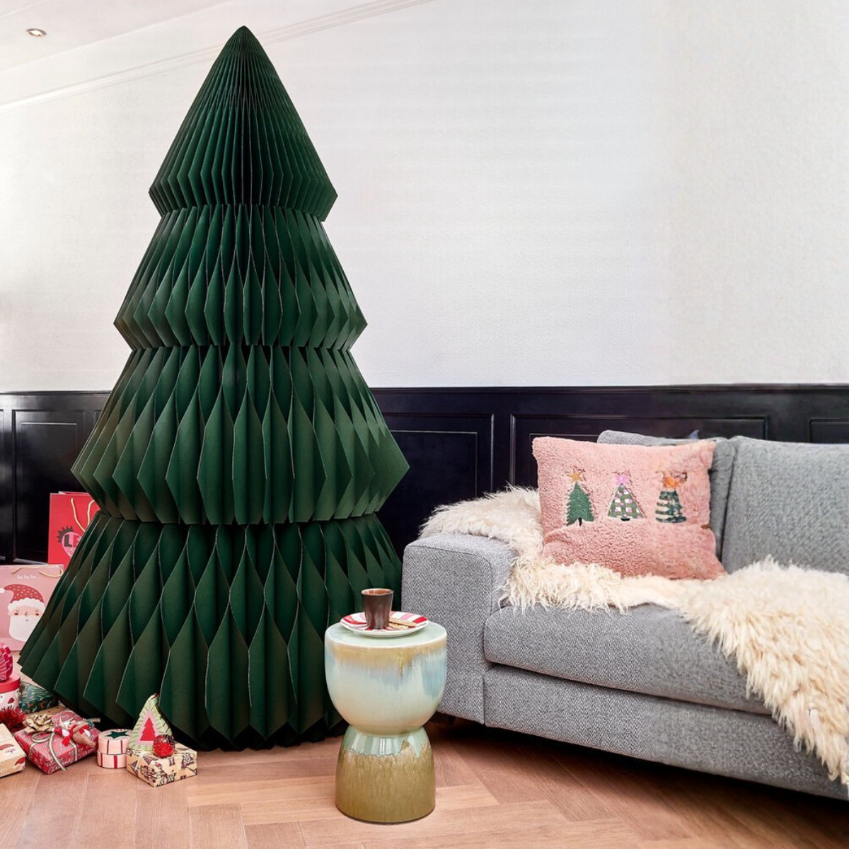 Decoratieve kerstboom Donkergroen