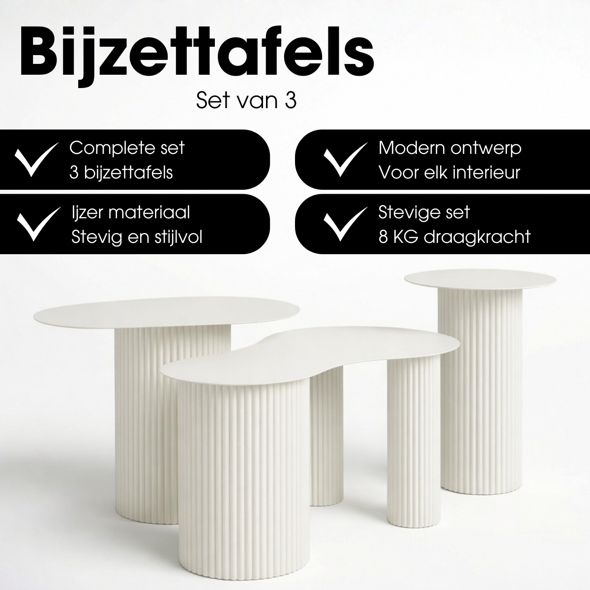 Bijzettafel Lux Gebroken wit