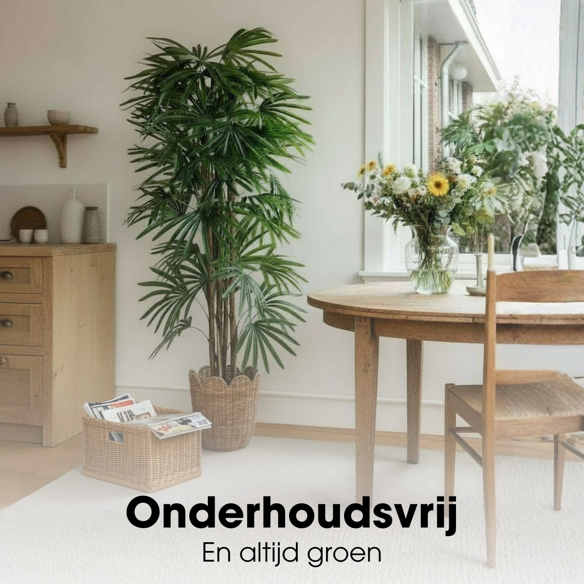 Kunstplant Raphis Palm Groen