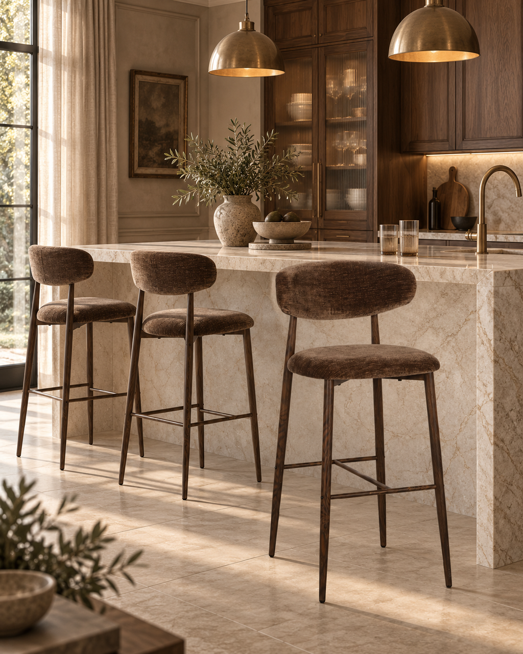 Japandi Barstoel Umber – Set van 2