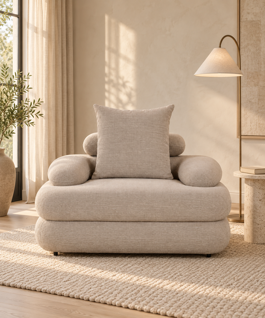 Cairo Loungestoel Beige