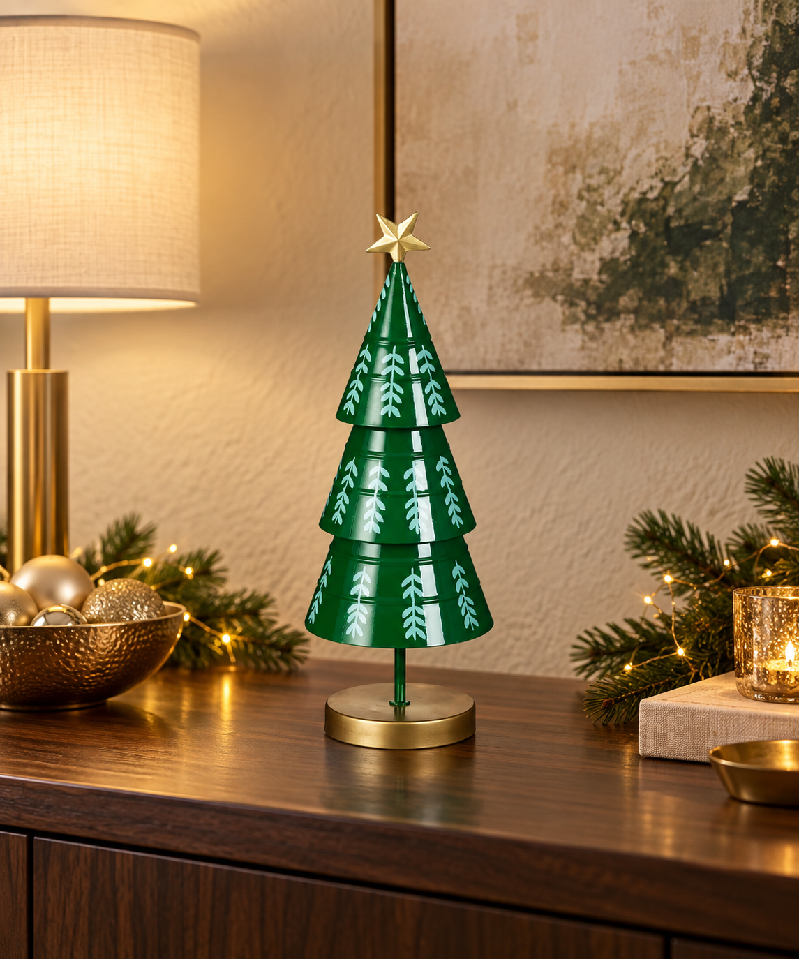 Decoratieve kerstboom  Groen