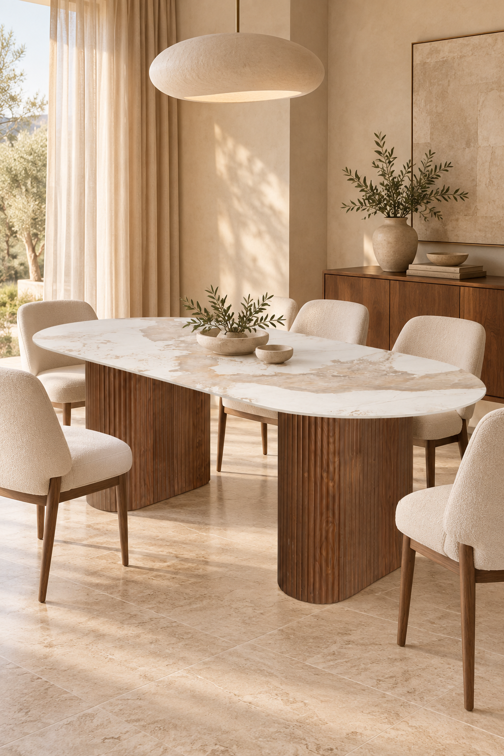 Urban Chique Eettafel Keramiek Marmer