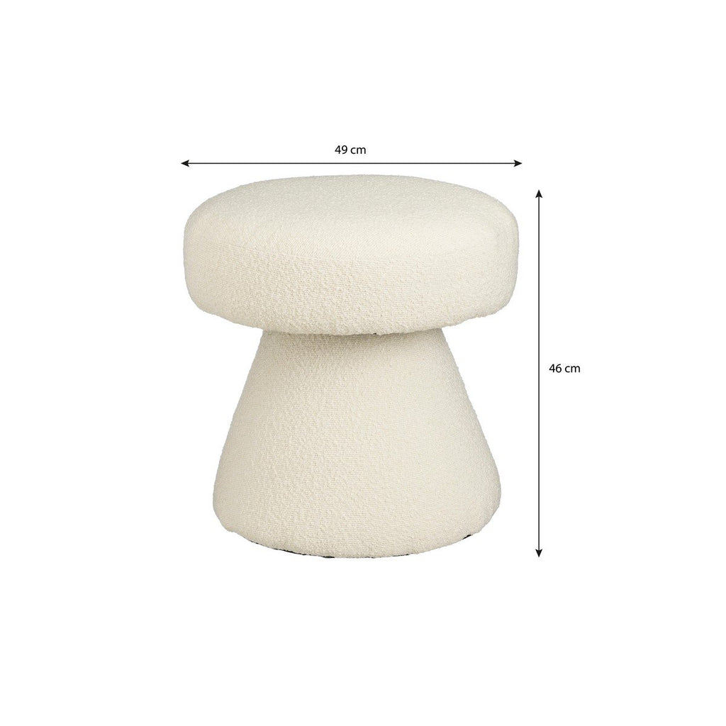 Poef Pouffe Gebroken wit – Paddenstoelvorm