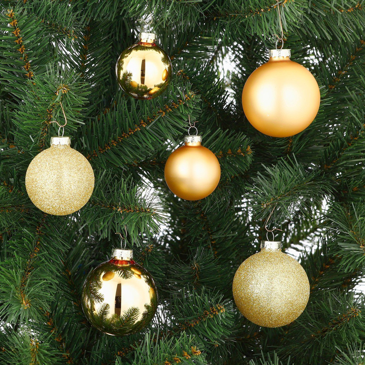 Glazen kerstballen Goud – set van 26