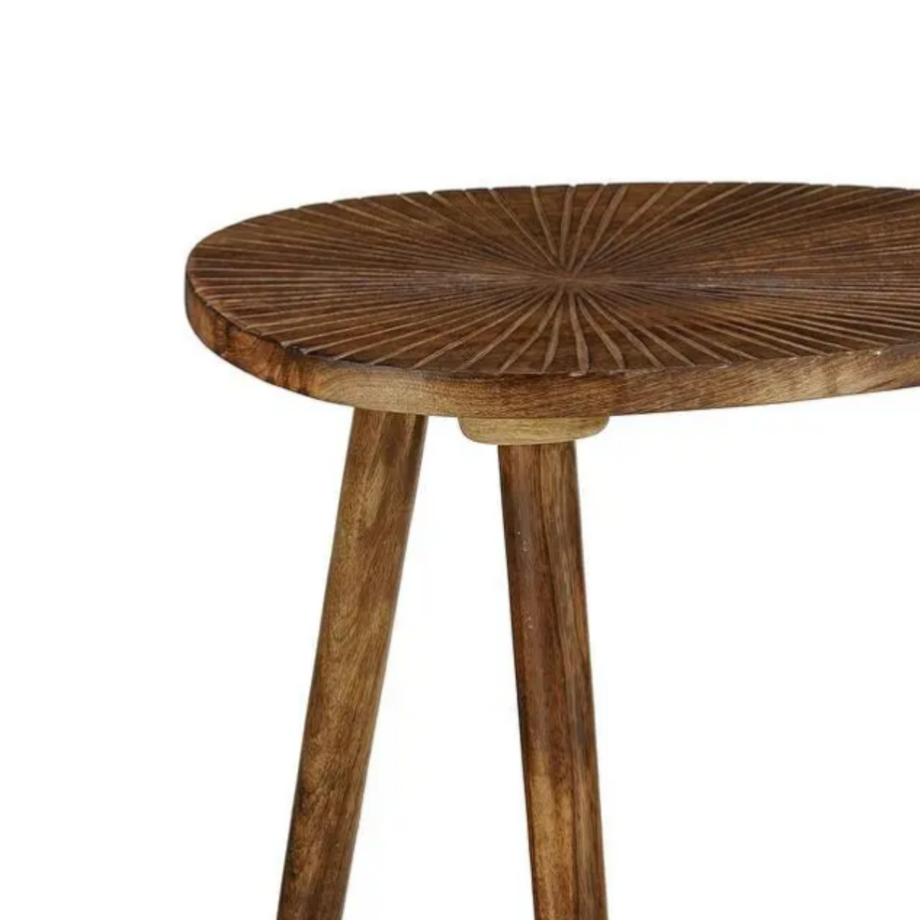 Bijzettafel Pomante Donkerbruin – L50 × B36 × H46 cm