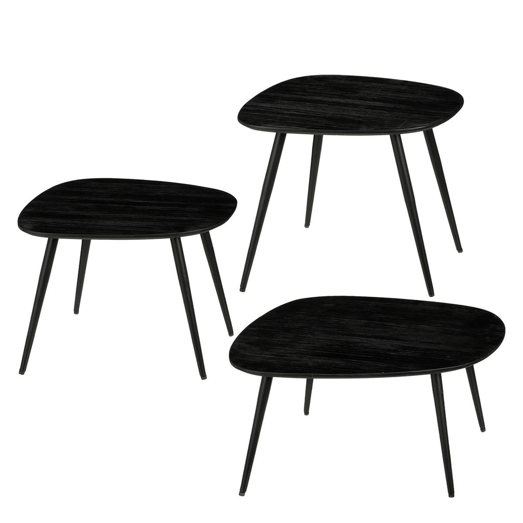 Bijzettafel Jailey Zwart – set van 3