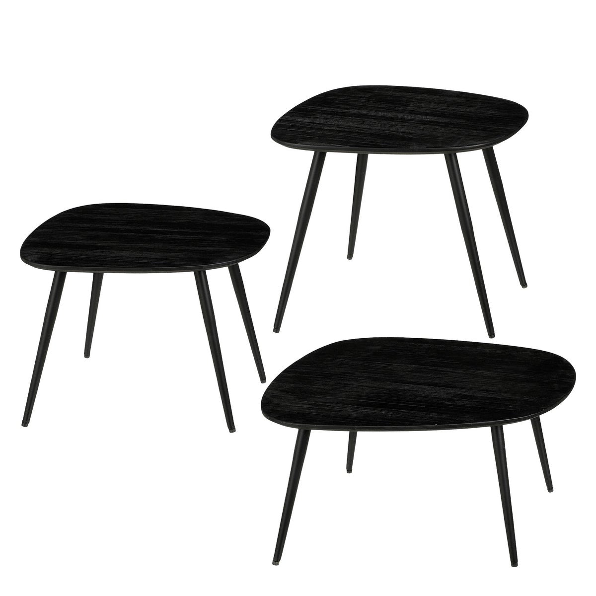 Bijzettafel Jailey Zwart – set van 3