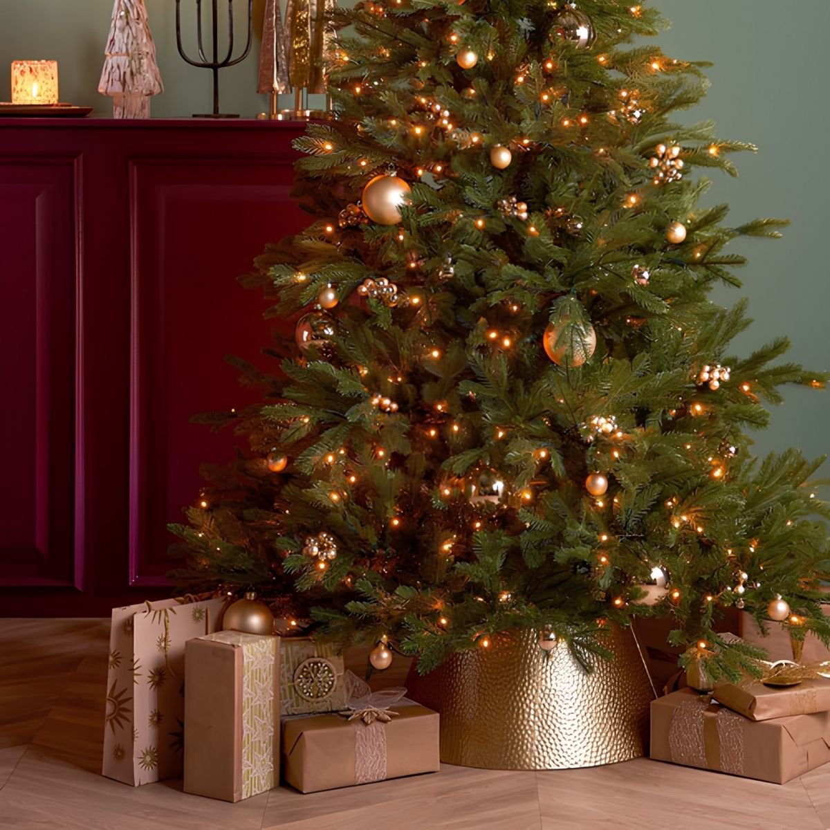 Kerstboomrok Goud – 50 × 30 × 26 cm (ijzer)