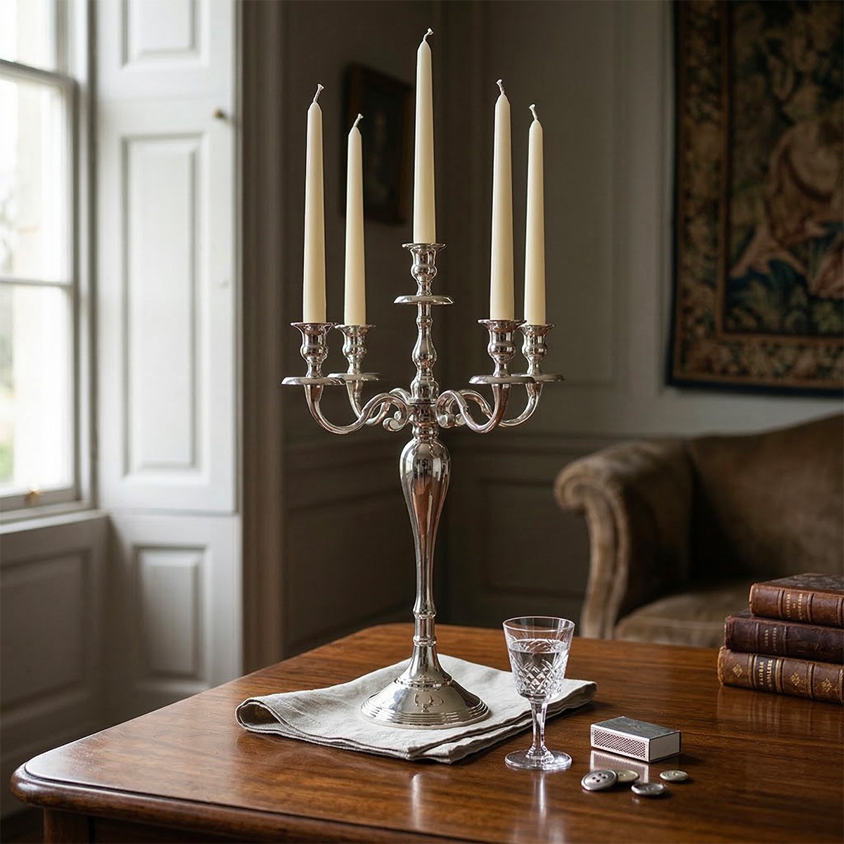 6 60 cm Silver Light Candle Holder